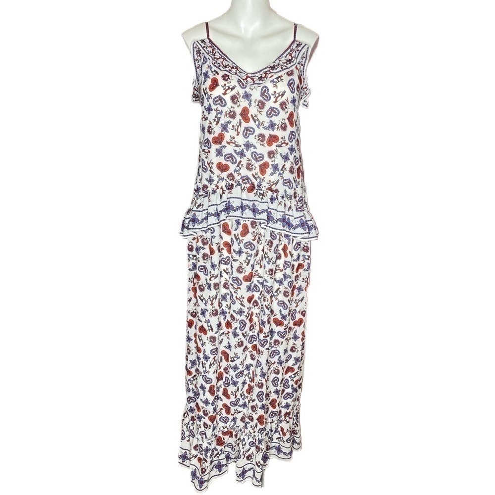 Max Studio London Ruffled Maxi Heart Dress